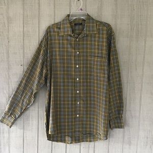 Burberry plaid button down shirt